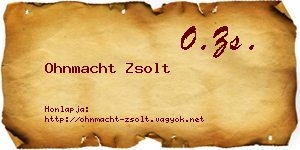 Ohnmacht Zsolt névjegykártya
